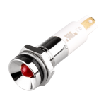 LED Indicator, 10mm Panel hole, Protrusive Head type, Red, 24V DC