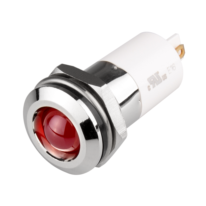 16mm 5/8" Bulb Red 120V AC/DC Car LED Signal Indicator Light Pins Solder M6V8