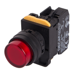 22mm LED Illuminated momentary pushbutton switch, Extended head, 1NC, Red LED 230V AC/DC