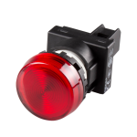 22mm LED Pilot lamp, Flush type, 6V AC/DC, Red Lens