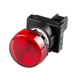 22mm LED Pilot lamp, Flush type, 6V AC/DC, Red Lens