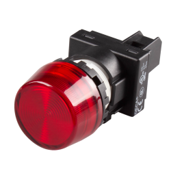 22mm LED Pilot lamp, Extended type, 6V AC/DC, Red Lens