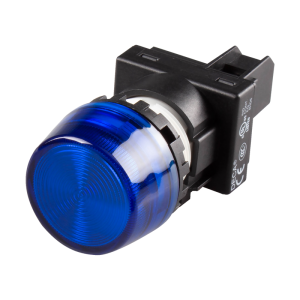 22mm LED Pilot lamp, Extended type, 24V AC/DC, Blue Lens