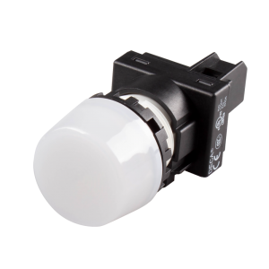 22mm LED Pilot lamp, Extended type, 12V AC/DC, White Lens