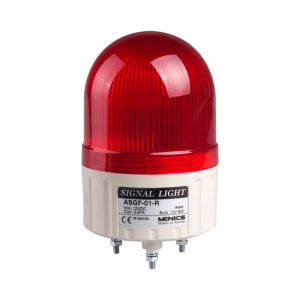 Beacon steady & flashing light, Steady/flash, 86mm red lens, Stud mount, Incandescent bulb, 220V AC 8W