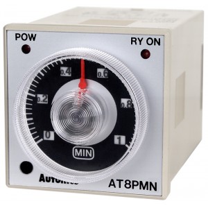 Autonics Timer, 1/16 DIN, True Power Off-Delay, 0.5-10min setting range, DPDT Timed, 24VAC/24VDC, (8 pin socket req'd)