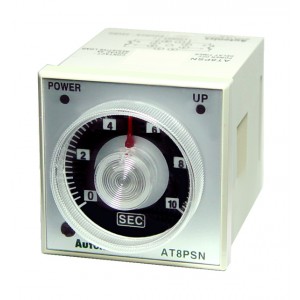 Autonics Timer, 1/16 DIN, True Power Off-Delay, 0.5-10sec setting range, DPDT Timed, 200-240VAC, (8 pin socket req'd)