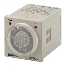 Autonics Timer, 1/16 DIN, On-Delay, 12hr max. setting range, SPDT Timed & SPST Instantaneous, 110/220VAC, 8-Pin (socket req'd)