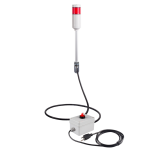 Andon Light, Remote Selector switch control box, w/10ft cable, 9.45" pole w/ L Bracket, Red flashing, 110VAC, 6ft power cord