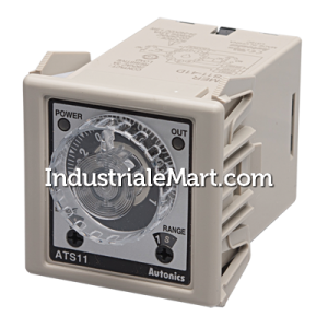 Autonics Miniature Timer, 42x38x75mm, 6 operating modes, 0.1 Sec-10hrs setting time, 2 SPDT, 12VDC, (11 pin socket req'd)