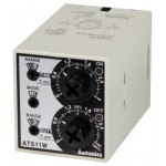 Autonics Twin Timer, 42x38x75mm, 6 operating modes, 0.1 Sec-10hrs setting time, DPDT(2c) or 2 SPDT, 100-240VAC/24-240 VDC, (11 pin socket req'd)
