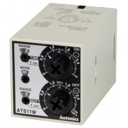 Autonics Twin Timer, 42x38x75mm, 6 operating modes, 0.3 Sec-30hrs setting time,  DPDT(2c) or 2 SPDT, 24VAC/VDC, (11 pin socket req'd)