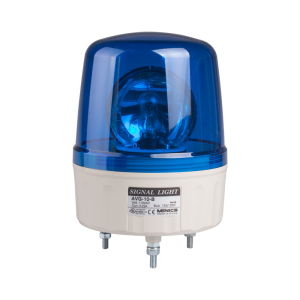 Beacon rotating light, 135mm blue lens, 80dB sound, Stud mount, Incandescent bulb, 24V AC/DC 25W