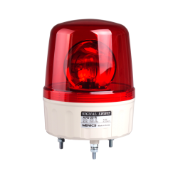 Beacon rotating light, 135mm red lens, 80dB sound, Stud mount, Incandescent bulb, 12V AC/DC 25W