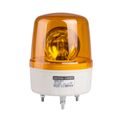 Beacon rotating light, 135mm yellow lens, 80dB sound, Stud mount, Incandescent bulb, 24V AC/DC 25W
