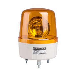 Beacon rotating light, 135mm yellow lens, Stud mount, Incandescent bulb, 12V AC/DC 25W