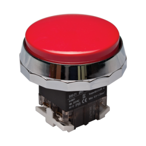 30mm Momentary Push button, 65mm Extended head, IP65, 1NO 1NC, Red