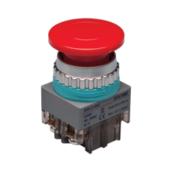 30mm Momentary Push button, 40mm Mushroom head, IP63, 110V 16A, 1NO 1NC, Red