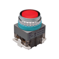 30mm Momentary Push button, Round head, IP63, 110V 16A, 1NO 1NC, Red