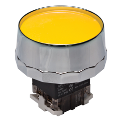 30mm Momentary Push button, 65mm Metal full guard head, IP65, 110V 16A, 1NO 1NC, Yellow