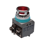 30mm LED Illuminated Momentary Push button, Round head, IP63, 110V 16A, 1NO 1NC, Red, 110VAC