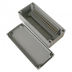 Terminal box, 20pins stair type, ABS material, Grayish Blue color, 3.94 x 9.06 x 2.76" size, IP67 [Old# BC-AB-20PT, BC-AGB-20PT]