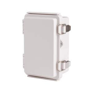 Plastic Enclosure, ABS, Gray color, P type for molded hinge & stainless steel latch, W3.94 x L5.91 x D2.76" size, IP67