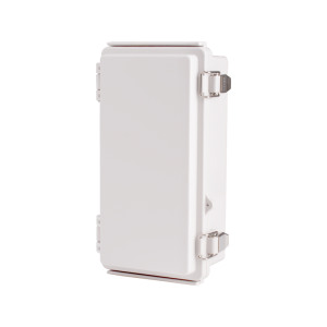 Plastic Enclosure, ABS, Gray color, P type for molded hinge & stainless steel latch, W4.33 x L8.27 x D2.95" size, IP67