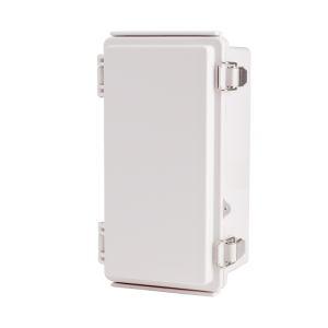 Plastic Enclosure, ABS, Gray color, P type for molded hinge & stainless steel latch, W4.33 x L8.27 x D3.94" size, IP67