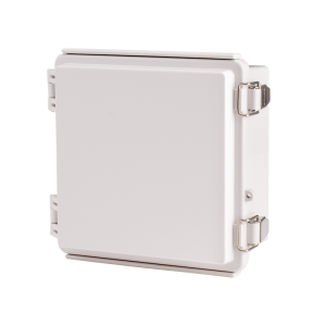 Plastic Enclosure, ABS, Gray color, P type for molded hinge & stainless steel latch, W5.91 x L5.91 x D3.54' size, IP67