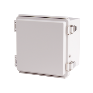 Plastic Enclosure, ABS, Gray color, P type for molded hinge & stainless steel latch, W5.91 x L5.91 x D4.72" size, IP67