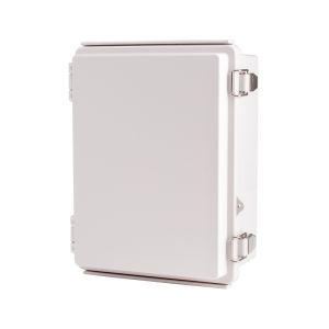 Plastic Enclosure, ABS, Gray color, P type for molded hinge & stainless steel latch, W6.30 x L8.27 x D3.94" size, IP67