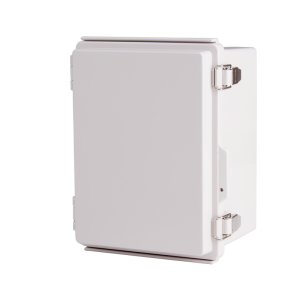 Plastic Enclosure, ABS, Gray color, P type for molded hinge & stainless steel latch, W6.30 x L8.27 x D5.12" size, IP67