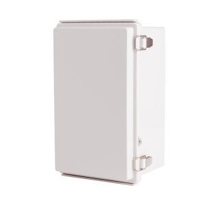 Plastic Enclosure, ABS, Gray color, P type for molded hinge & stainless steel latch, W6.30 x L10.24 x D5.12" size, IP67