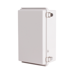 Plastic Enclosure, ABS, Gray color, P type for molded hinge & stainless steel latch, W6.69 x L10.63 x D4.33" size, IP67