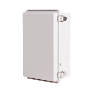 Plastic Enclosure, ABS, Gray color, P type for molded hinge & stainless steel latch, W6.69 x L10.63 x D4.33" size, IP67