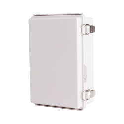 Plastic Enclosure, ABS, Gray color, P type for molded hinge & stainless steel latch, W7.48 x L11.02 x D3.94" size, IP67