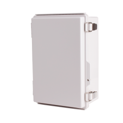 Plastic Enclosure, ABS, Gray color, P type for molded hinge & stainless steel latch, W7.87 x L11.81 x D5.12" size, IP67