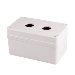 Switch Box, Ø22mm 2 switch holes, W80 x L130 x H70mm, Lift-Off Screw Cover, ABS Gray