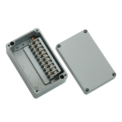Aluminum terminal box, 10pins stair type, 3.15x4.92x2.56" size, IP67