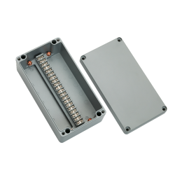 Aluminum terminal box, 20pins flat type, 4.72x 8.66x 3.15" size, IP67