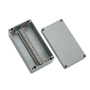 Aluminum terminal box, 20pins flat type, 4.72x 8.66x 3.15" size, IP67