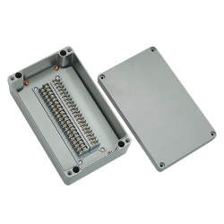 Aluminum terminal box, 40 pins 2 Line Stair type, 6.30x 10.24x3.54" size, IP67
