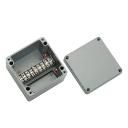 Aluminum terminal box, 9pins flat type, 3.94 x 3.94 x 3.15" size, IP67