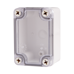 Plastic Enclosure, ABS gray body & PC clear cover, S type for Lift-off screw cover, W2.56 x L3.74 x D2.17" size, IP67