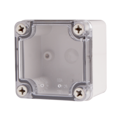 Plastic Enclosure, ABS gray body & PC clear cover, S type for Lift-off screw cover, W3.15 x L3.15 x D2.36" size, IP67