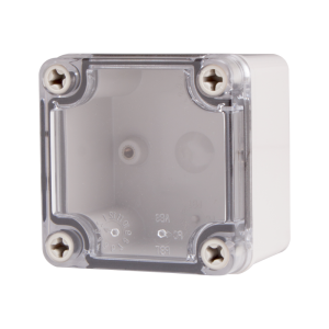 Plastic Enclosure, ABS gray body & PC clear cover, S type for Lift-off screw cover, W3.15 x L3.15 x D2.36" size, IP67