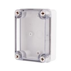 Plastic Enclosure, ABS gray body & PC clear cover, S type for Lift-off screw cover, W3.15 x L4.33 x D1.77" size, IP67