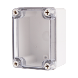 Plastic Enclosure, ABS gray body & PC clear cover, S type for Lift-off screw cover, W3.15 x L4.33 x D3.35" size, IP67