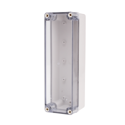 Plastic Enclosure, ABS gray body & PC clear cover, S type for Lift-Off screw cover, W3.15 x L9.84 x D3.35" size, IP67